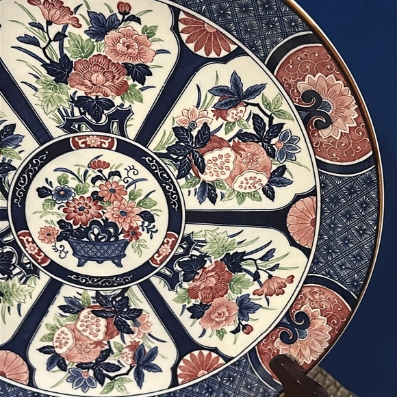 Vintage Oriental “Tosho” Flower Basket Center Fine China Charger Plate 13” - Picture 5 of 7